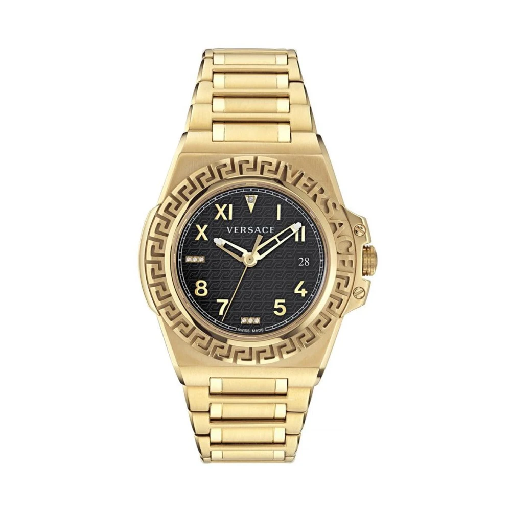 Versace Women's Yellow Greca Dress Watch