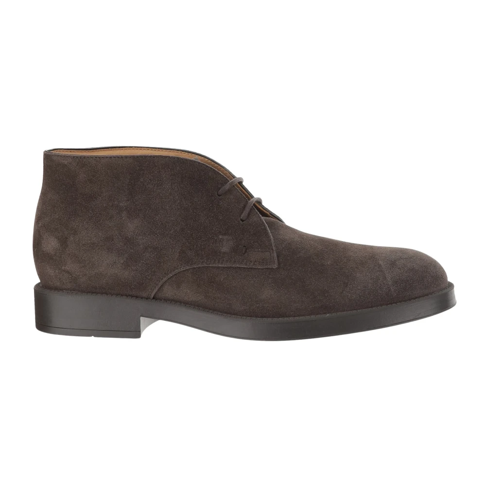 Tod's Donkerbruine Suède Veterschoenen