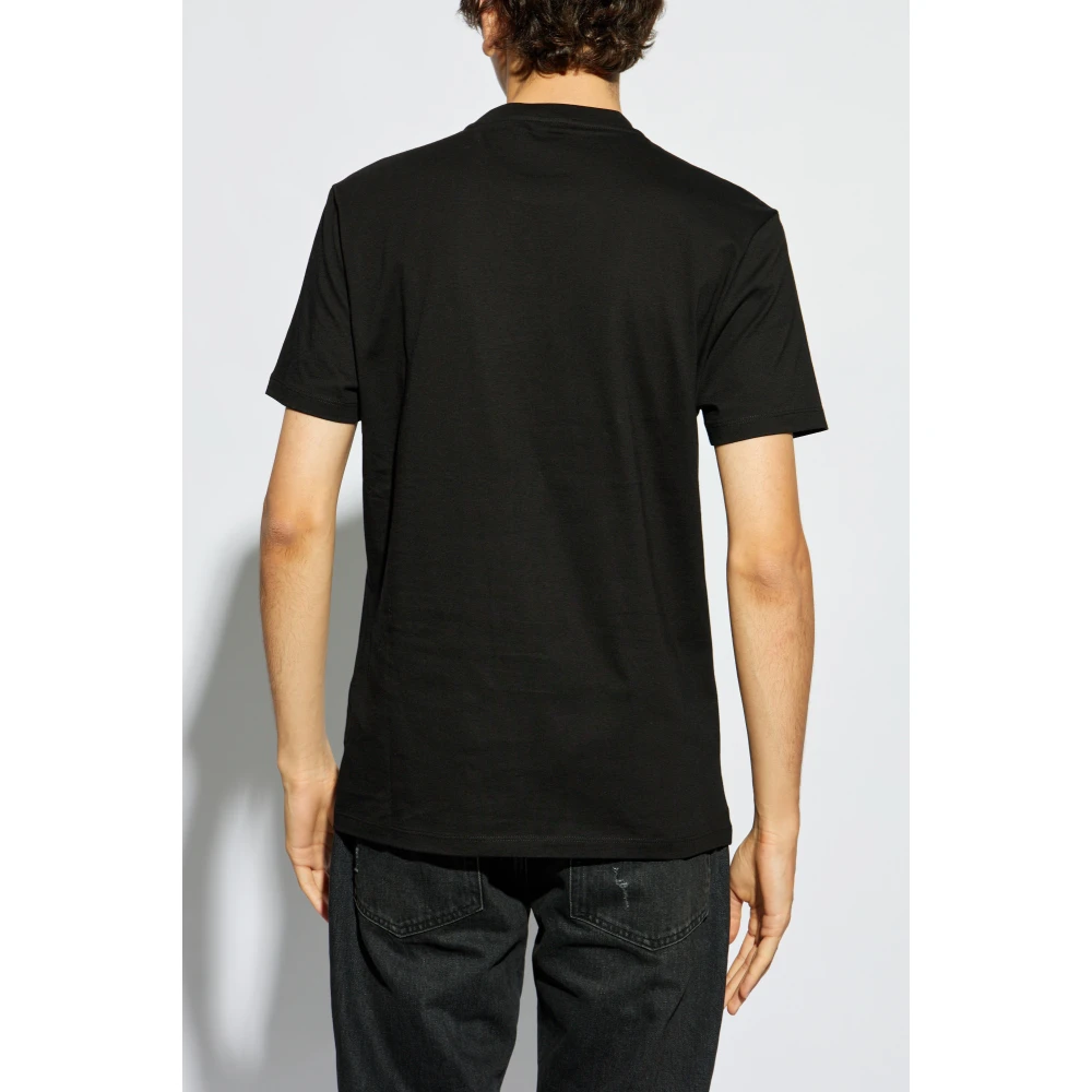 Versace T-shirt met Medusas hoofd Black Heren