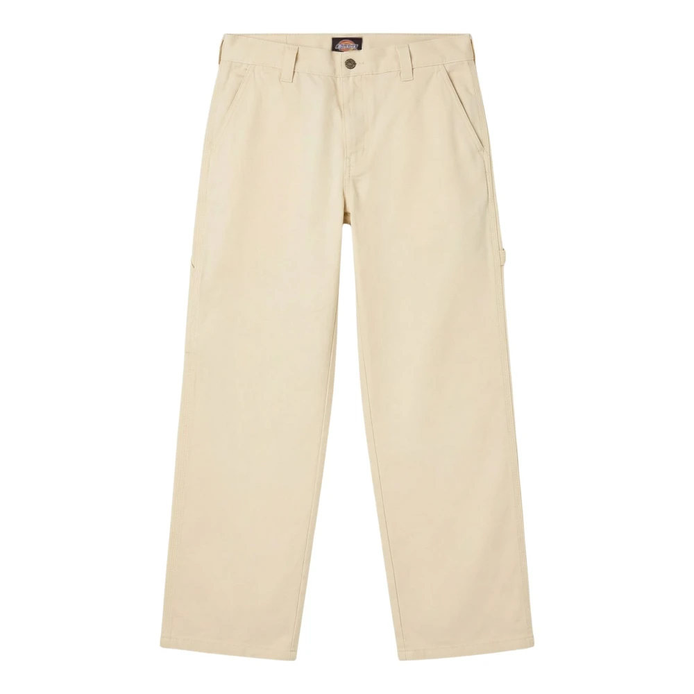 Dickies Men's Beige Canvas Carpenter Lightweight Trousers - Straight Trousers - W34 - Trousers