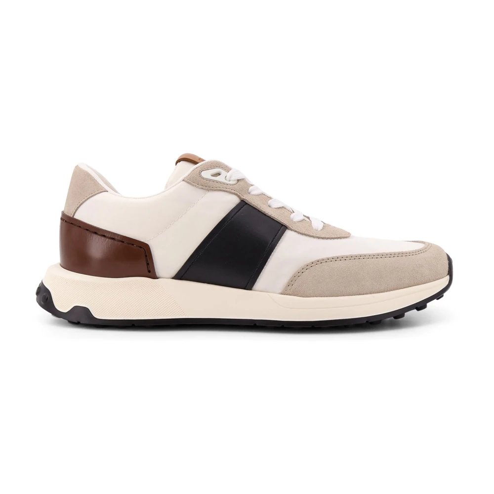 Tod's Men's White Sneakers With Leather Inserts