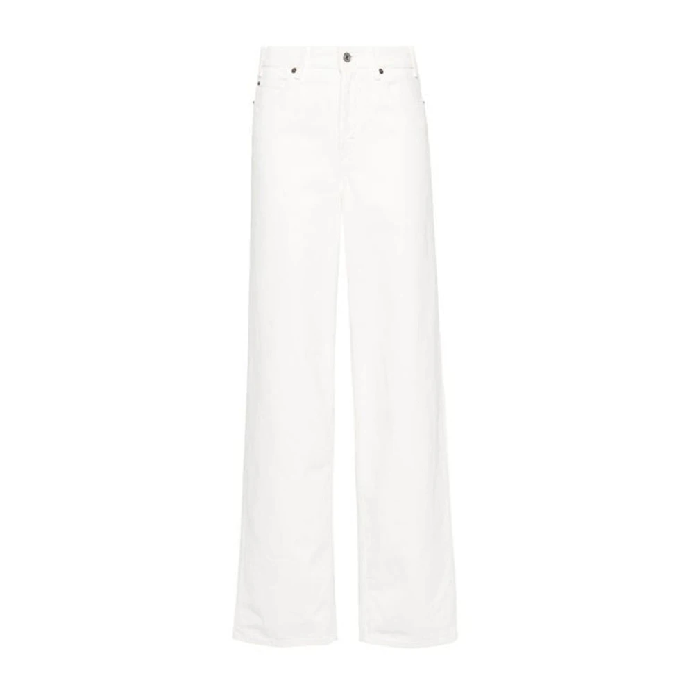 Celine Witte Denim Flared Jeans White Dames