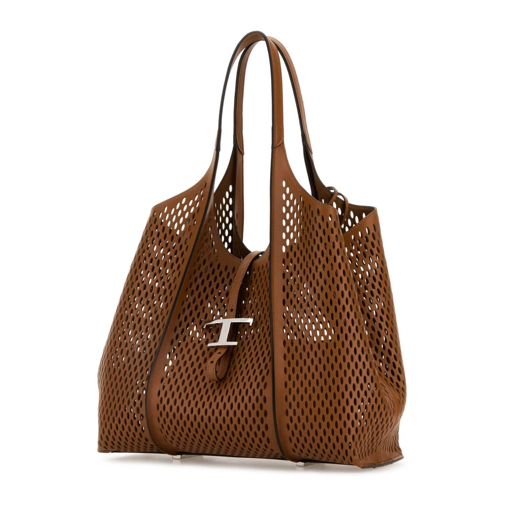 TOD'S Karamel leren T Tijdloze boodschappentas Brown Dames