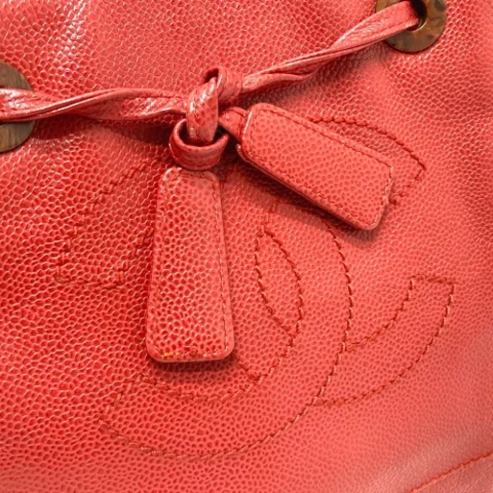 Chanel Vintage Pre-owned Leather totes Red Dames