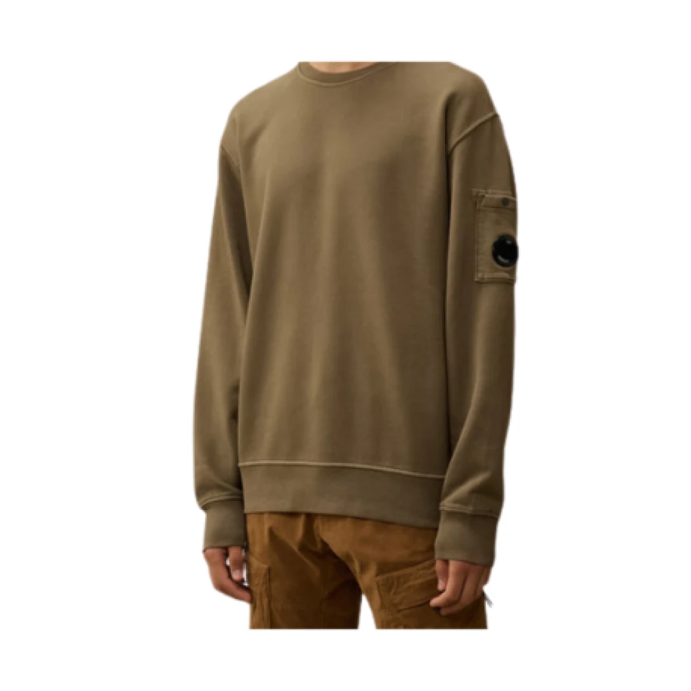 C.P. Company Diagonaal Fleece Sweatshirt Brown Heren