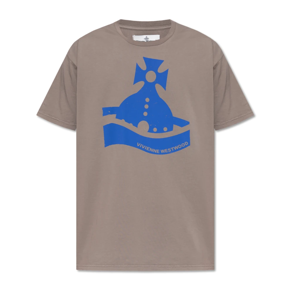 Vivienne Westwood T-shirt met logo Gray Heren