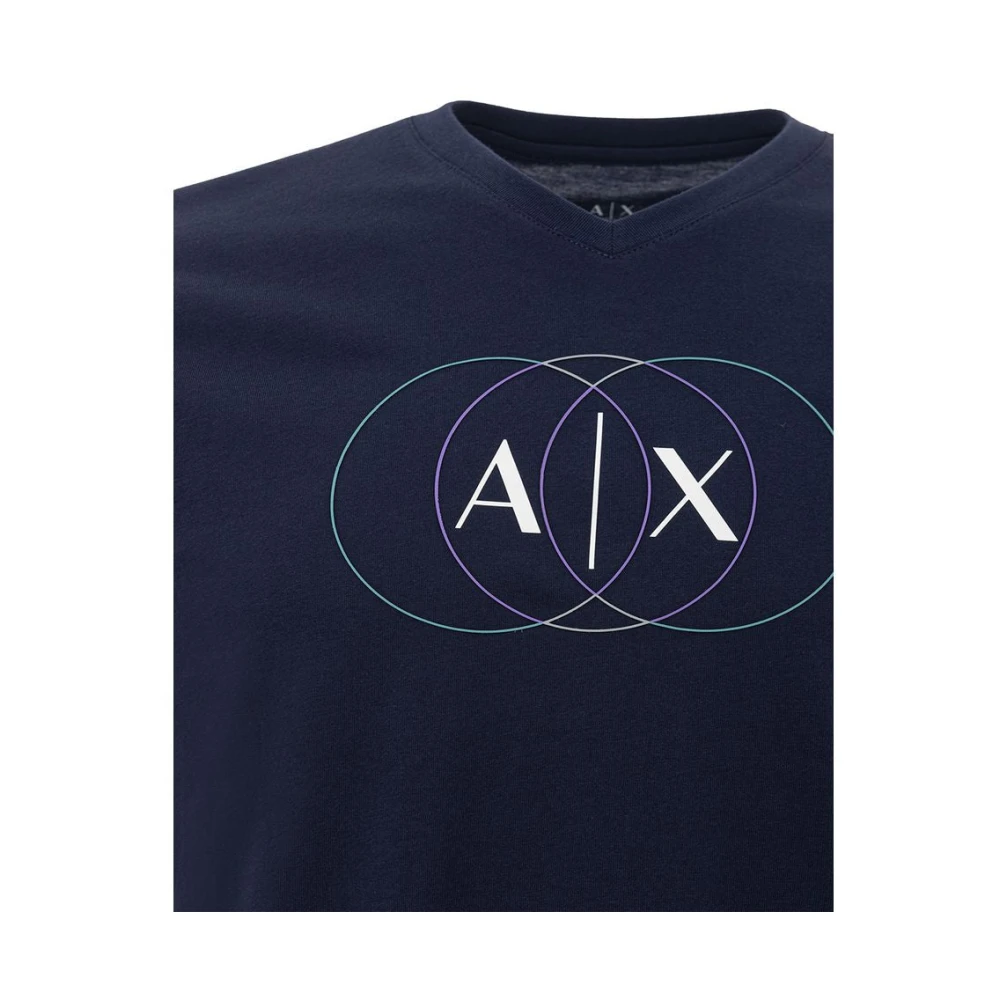 Armani Exchange Elegante blauwe katoenen T-shirt Blue Heren