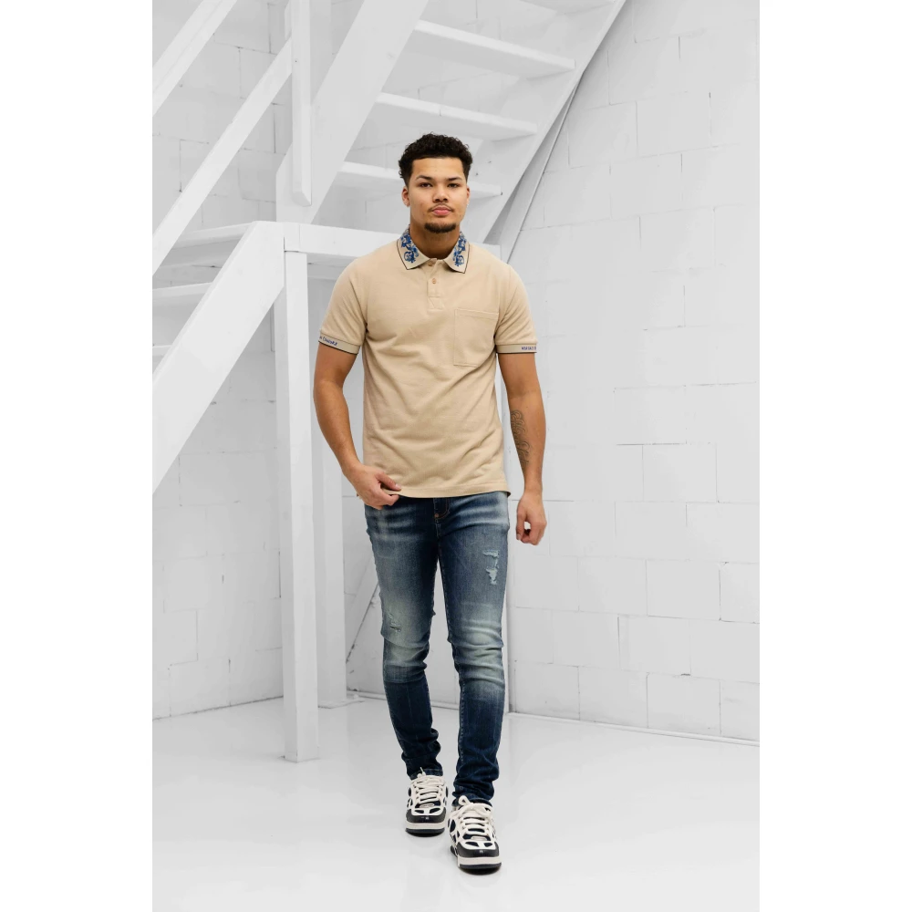 Versace Jeans Couture Barok Kraag Polo Beige Heren Beige Heren