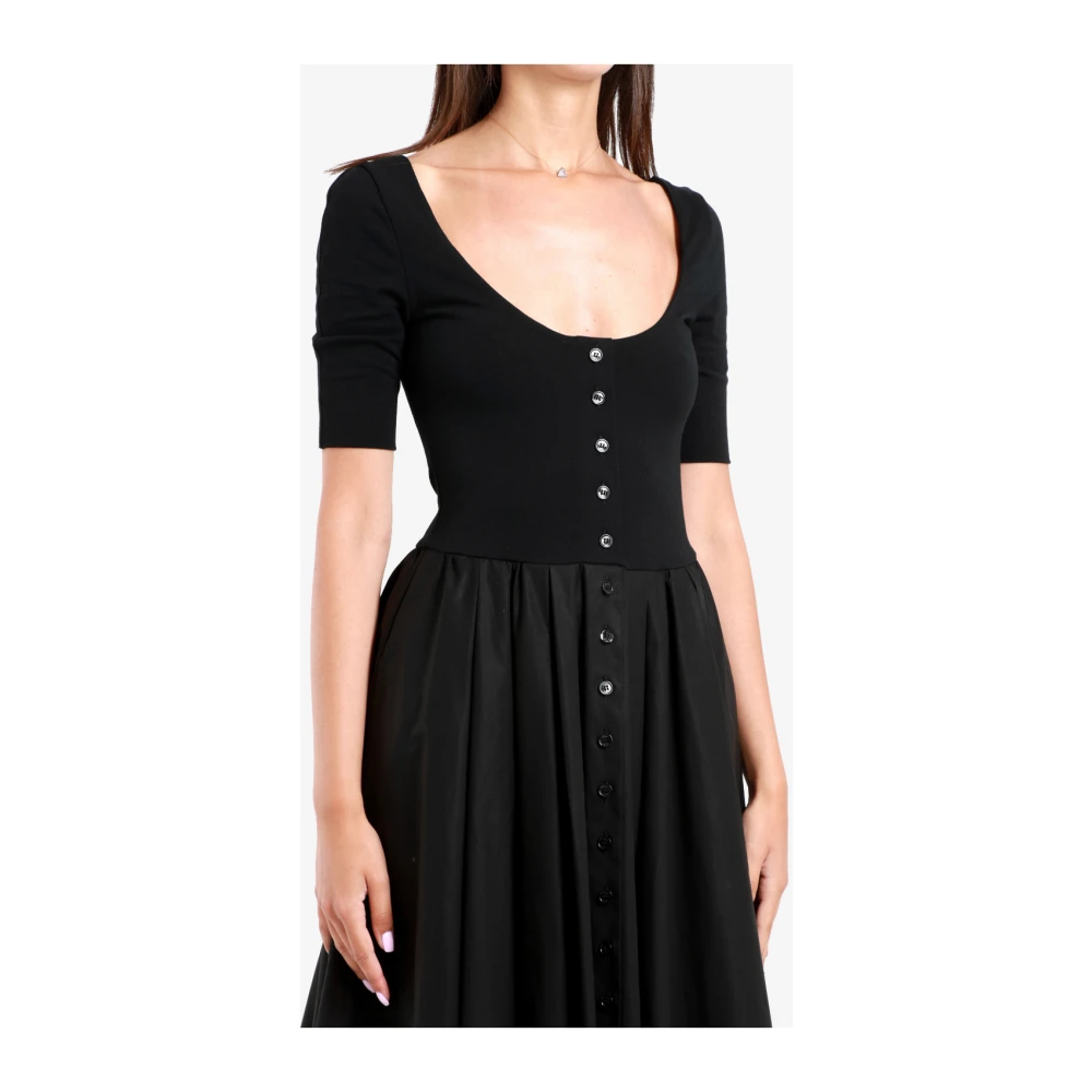 Philosophy di Lorenzo Serafini Zwarte Wijd Uitlopende Lange Jurk Jaren 50 Stijl Black Dames