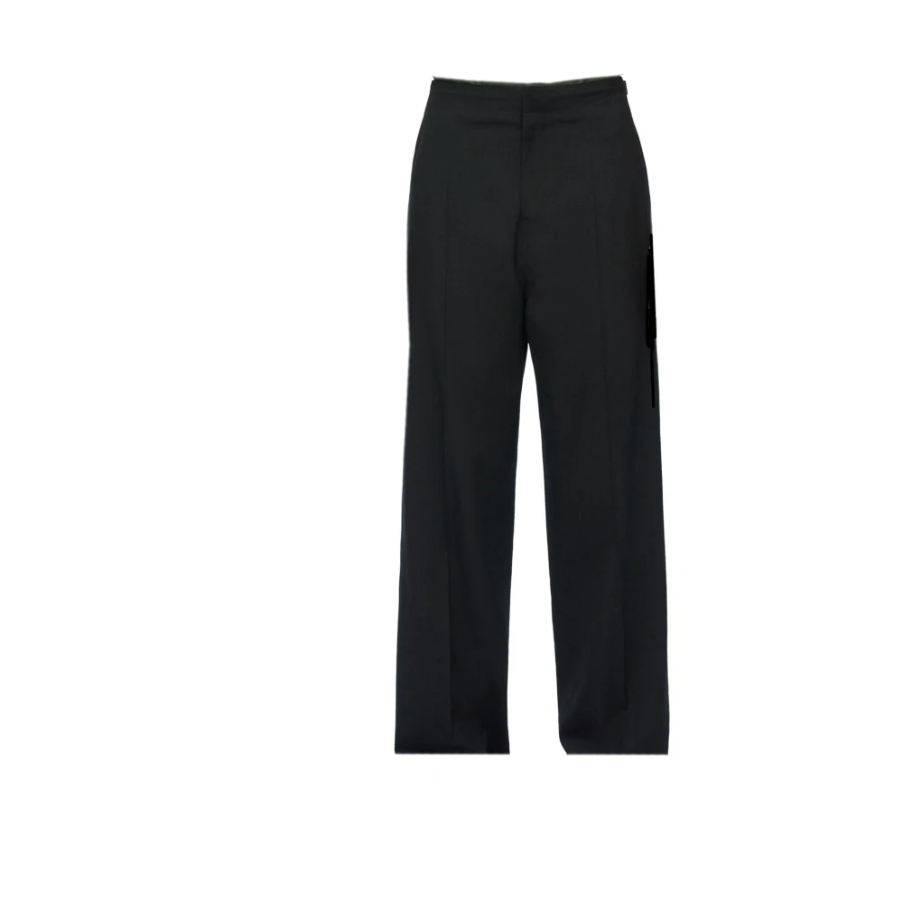 Loewe Zwarte Wollen Broek Stijlvolle Gesp Black Heren
