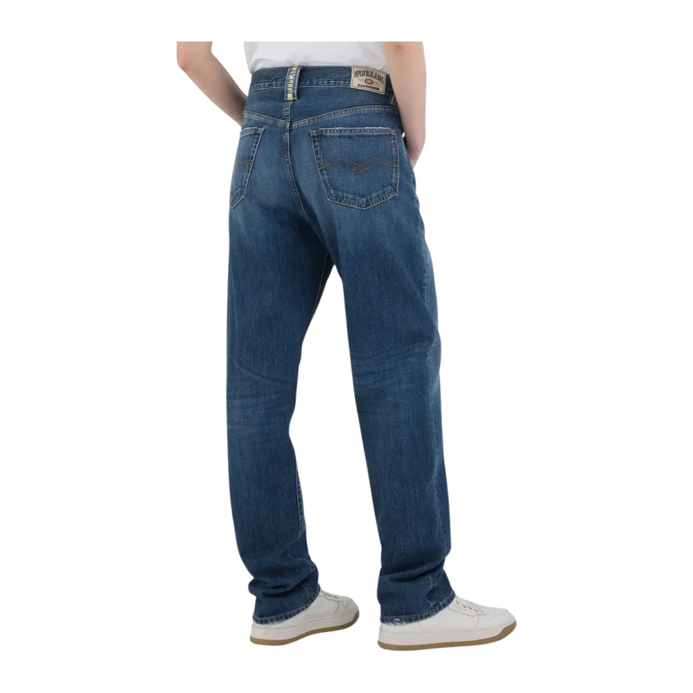 Replay Straight Jeans Blue Dames