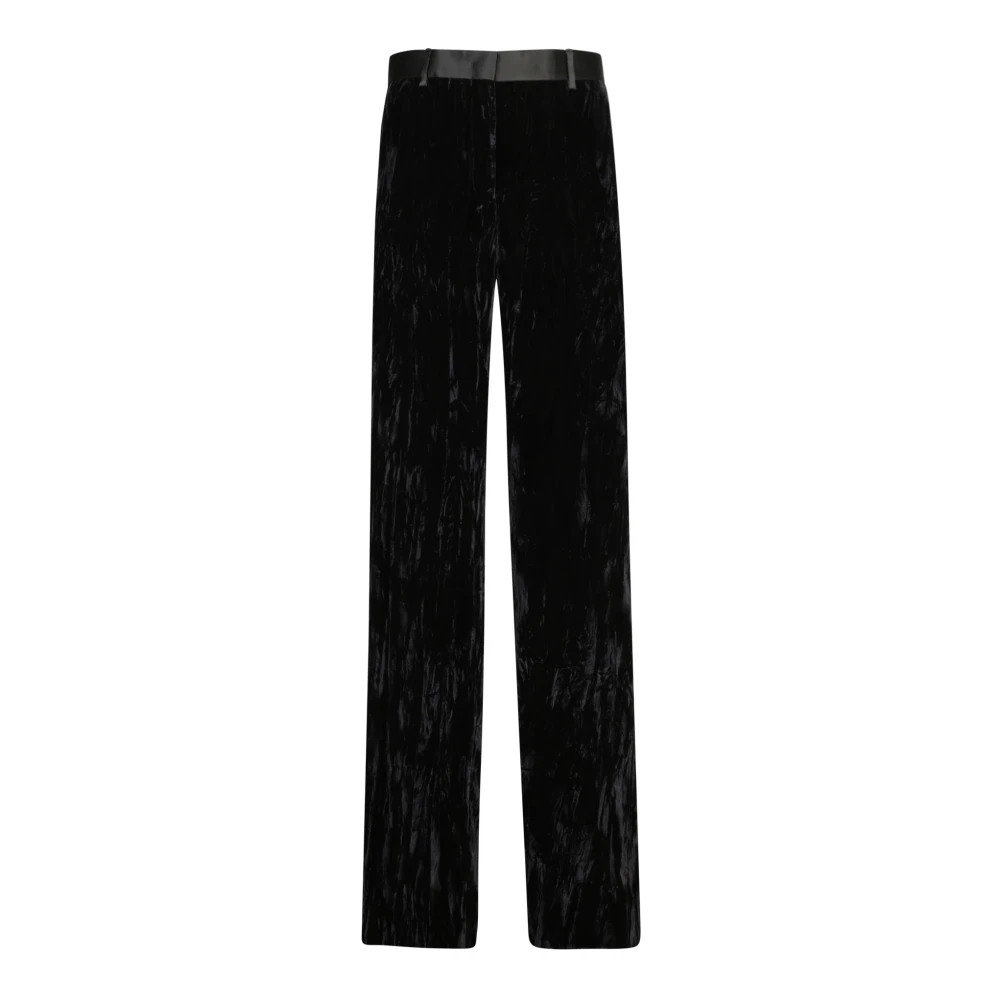 PS By Paul Smith Luxe Paarse Fluwelen Broek Black Dames