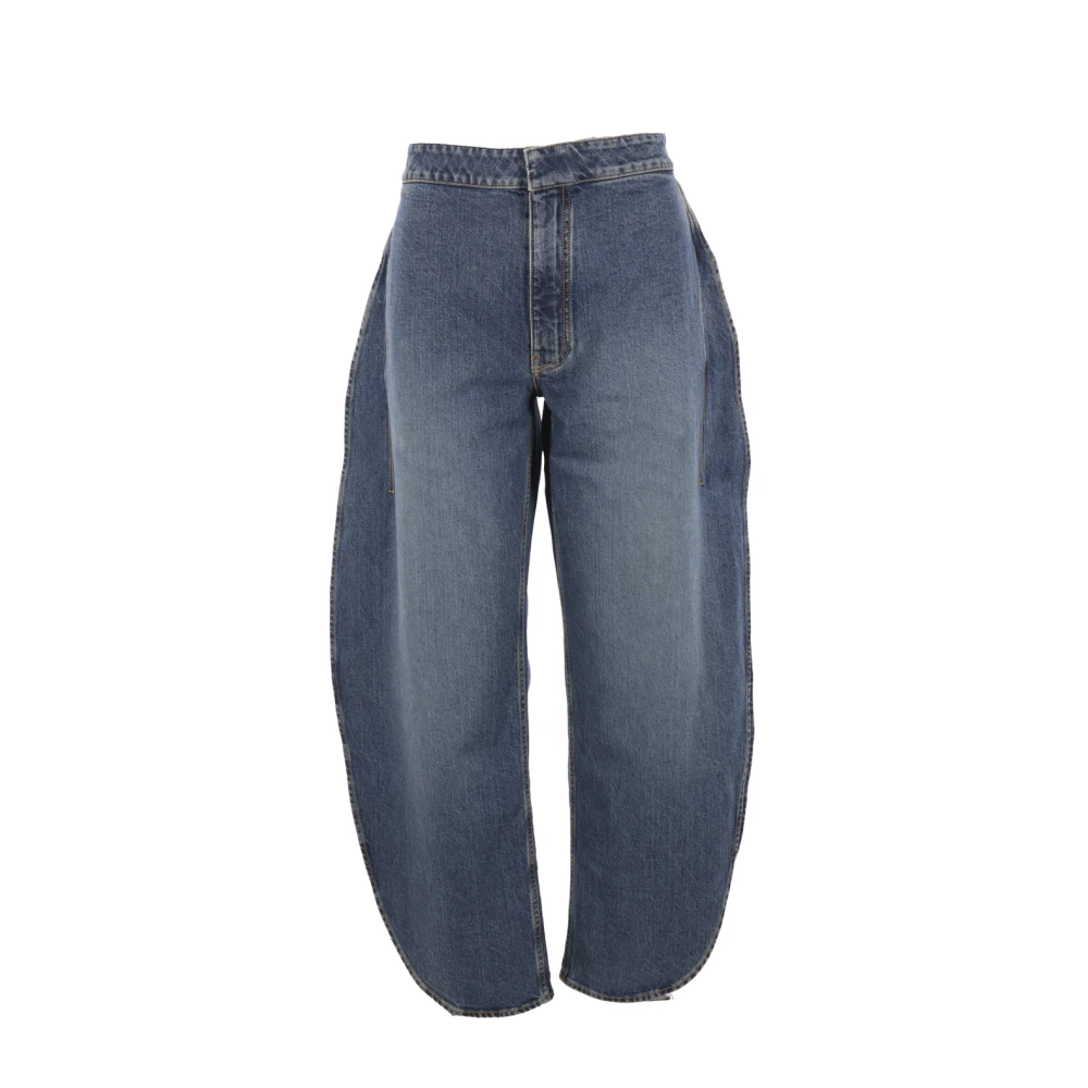 Alaïa Stone Washed Denim Jeans met Uniek Ontwerp Blue Dames