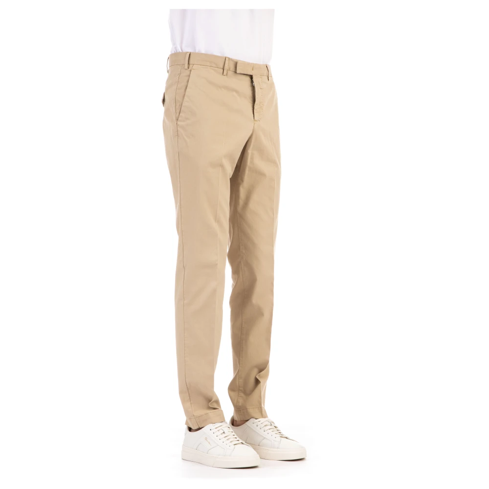 PT Torino Beige Twill Stretch Katoenen Broek Beige Heren