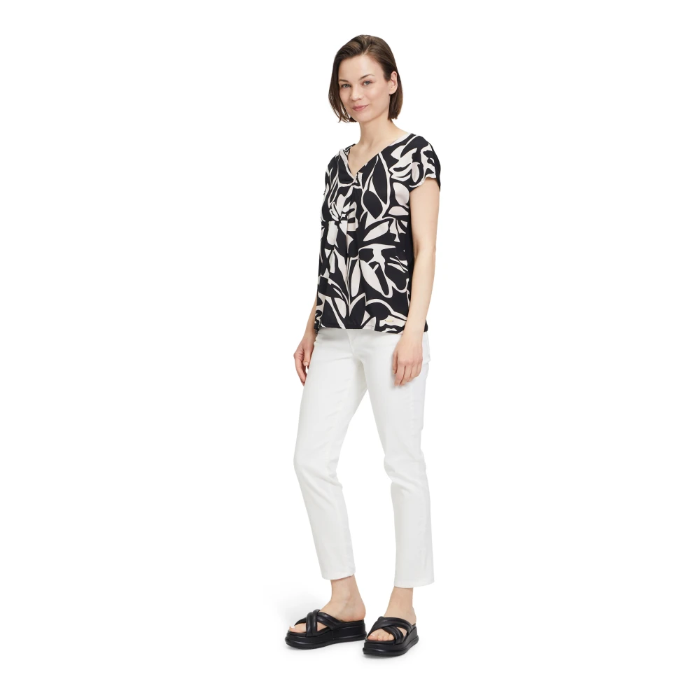 Betty & Co Grafische Print Blouse Shirt Black Dames