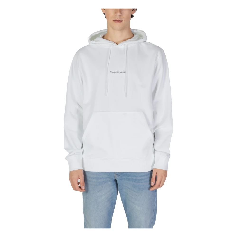 Calvin Klein Jeans Monogram Katoenen Trui Herfst Winter Collectie White Heren