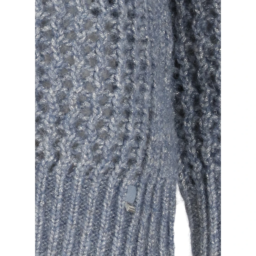Herno Blauwe Alpaca Trui met Kantpatroon Blue Dames