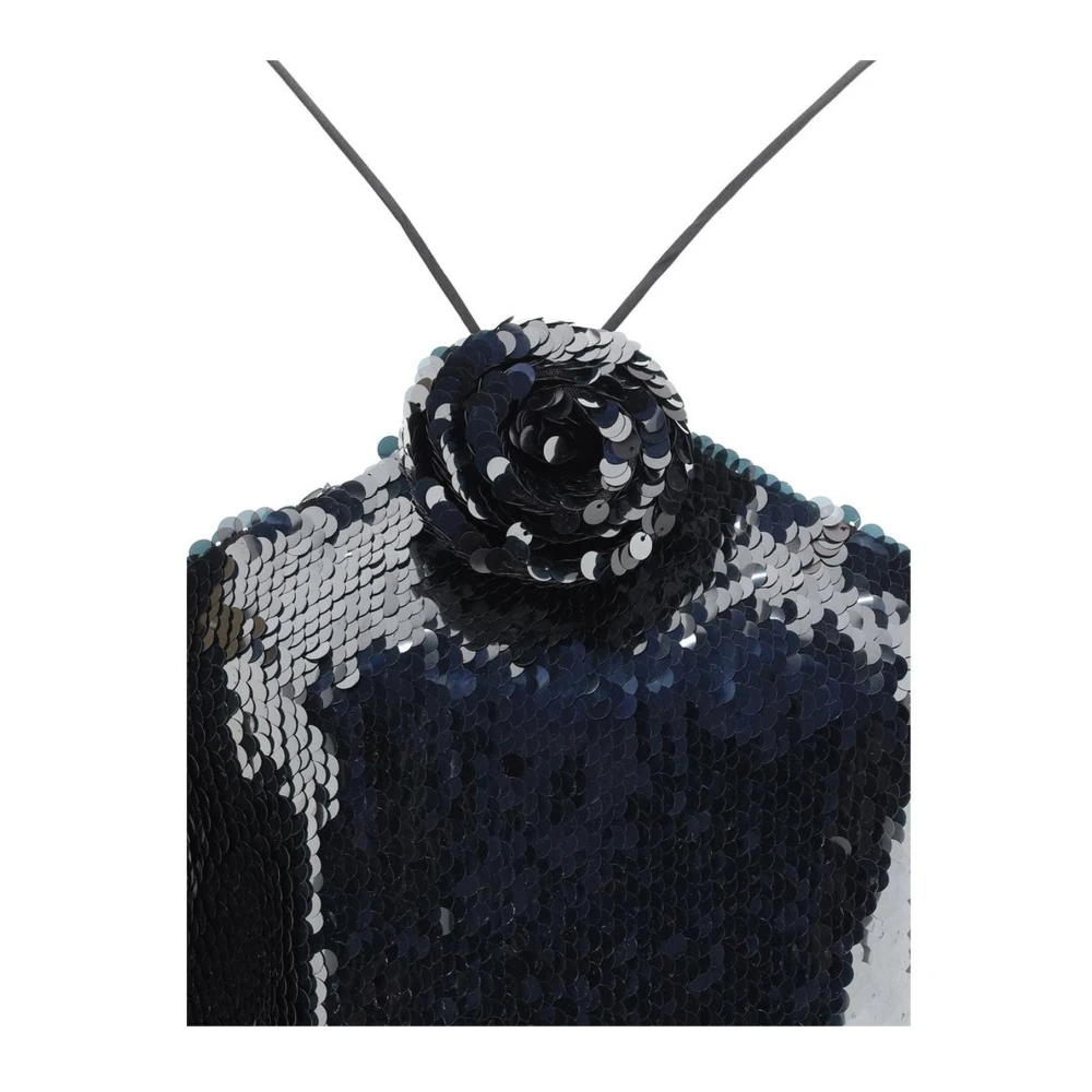 Magda Butrym Rozen Sequin Mini Jurk met Vetersluiting Black Dames