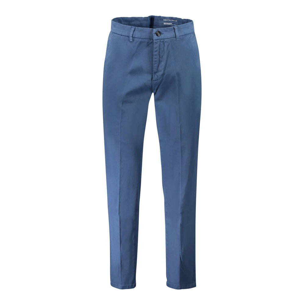 North Sails Blue Slim Fit Trousers With Embroidery - Male - Chinos - Blue - W33 - Trousers