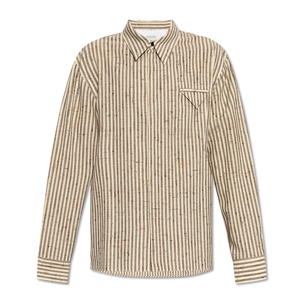 Bottega Veneta Shirt met streepjespatroon Beige Heren