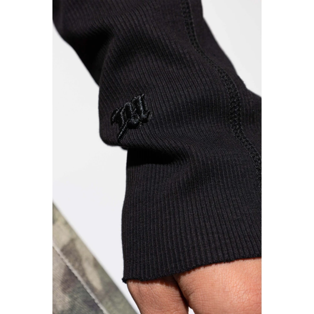 Misbhv Geribbelde trui Black Heren