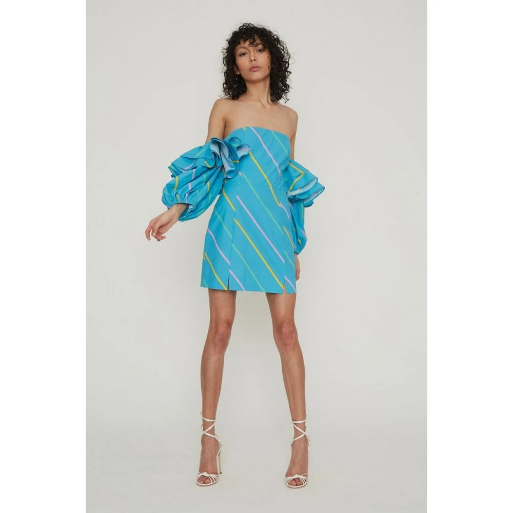 Rotate Birger Christensen Bethany Cocktail Mini Jurk Blue Dames