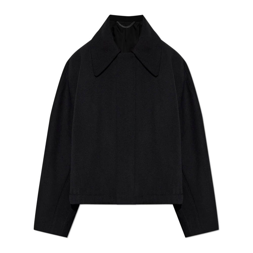 Victoria Beckham , Light Jackets, Female, Black, Xs, Wool Jacket With Adjustable Drawstrings