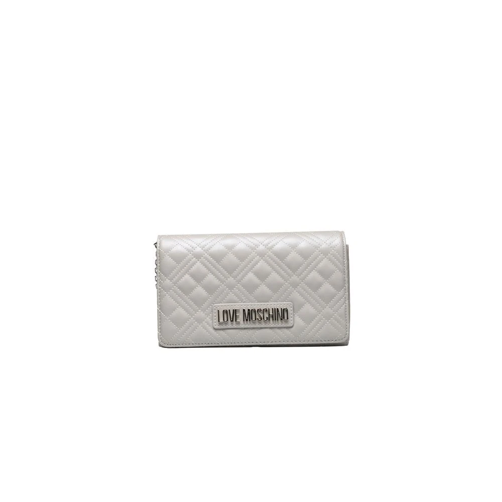 Love Moschino Silver Crossbody Väska med Kedja Gray, Dam