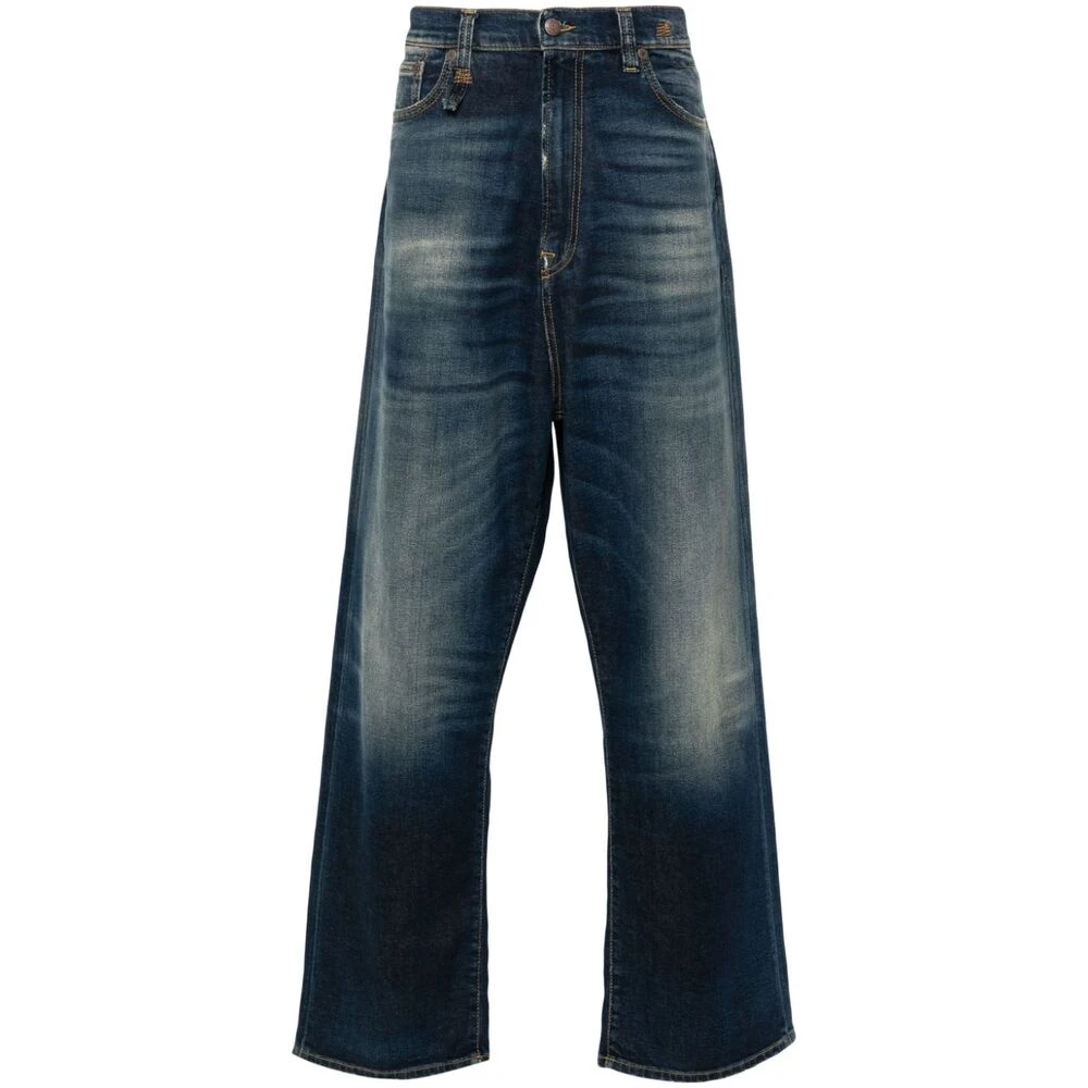 R13 Indigo Blue Wide Leg Denim Jeans Blue Heren