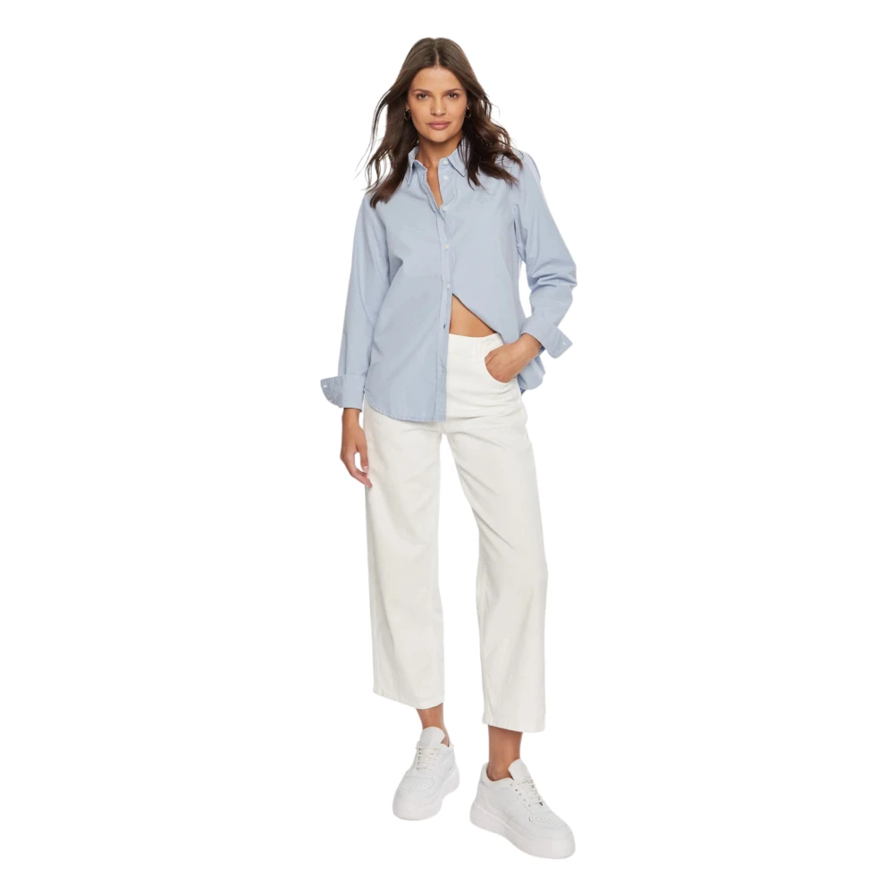 Guess Organisch Katoenen Damesoverhemd Regular Fit Blue Dames