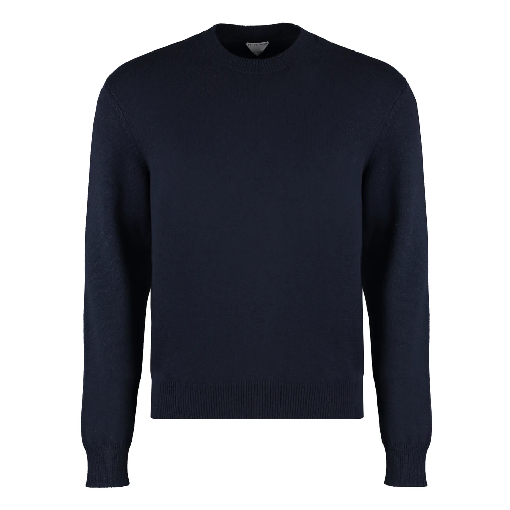 Bottega Veneta Men's Blue Cashmere Knitwear, S, Crew-Neck Cashmere Jumper