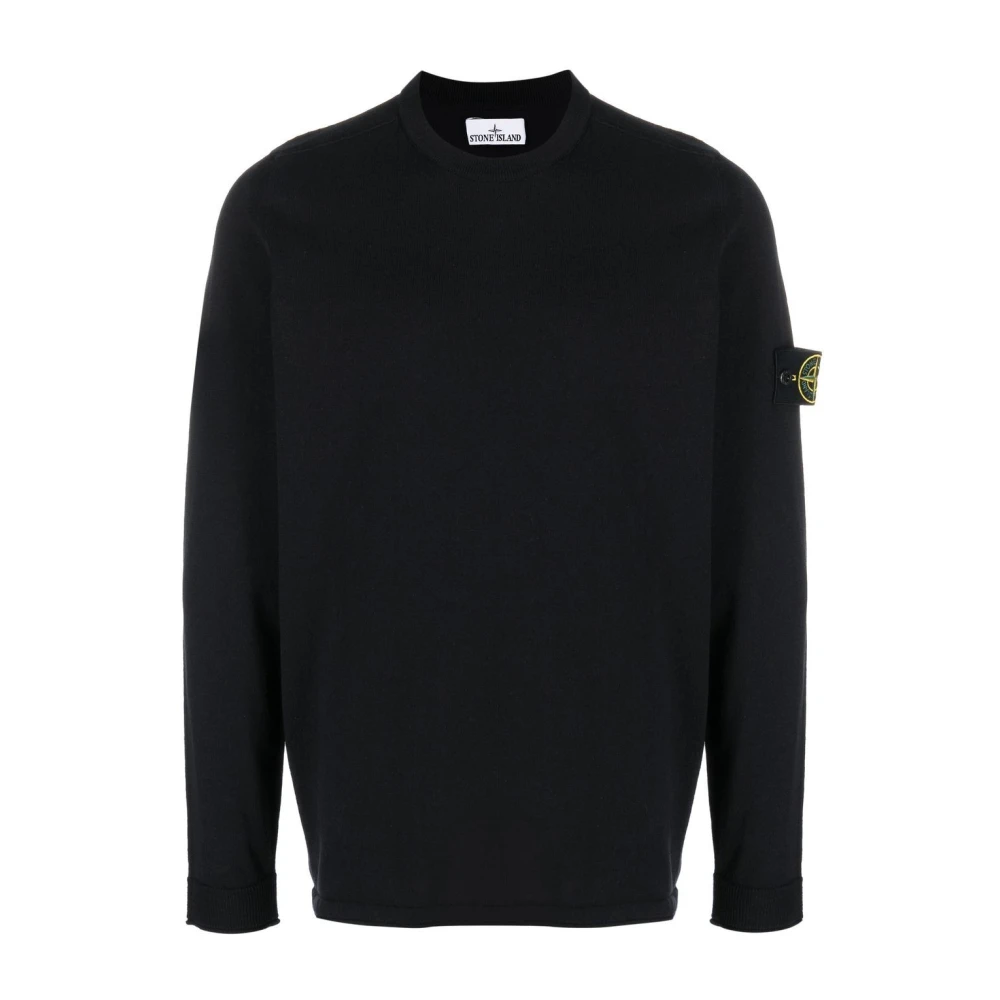 Stone Island , Round-Neck Knitwear, Male, Blue, Xl, Crewneck Sweatshirt
