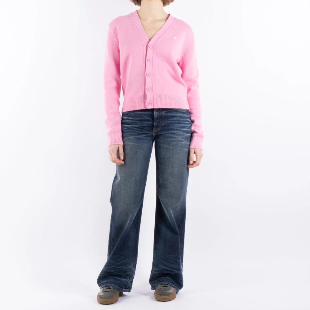 Acne Studios Roze Katoenen T-shirt C60104 Pink Dames