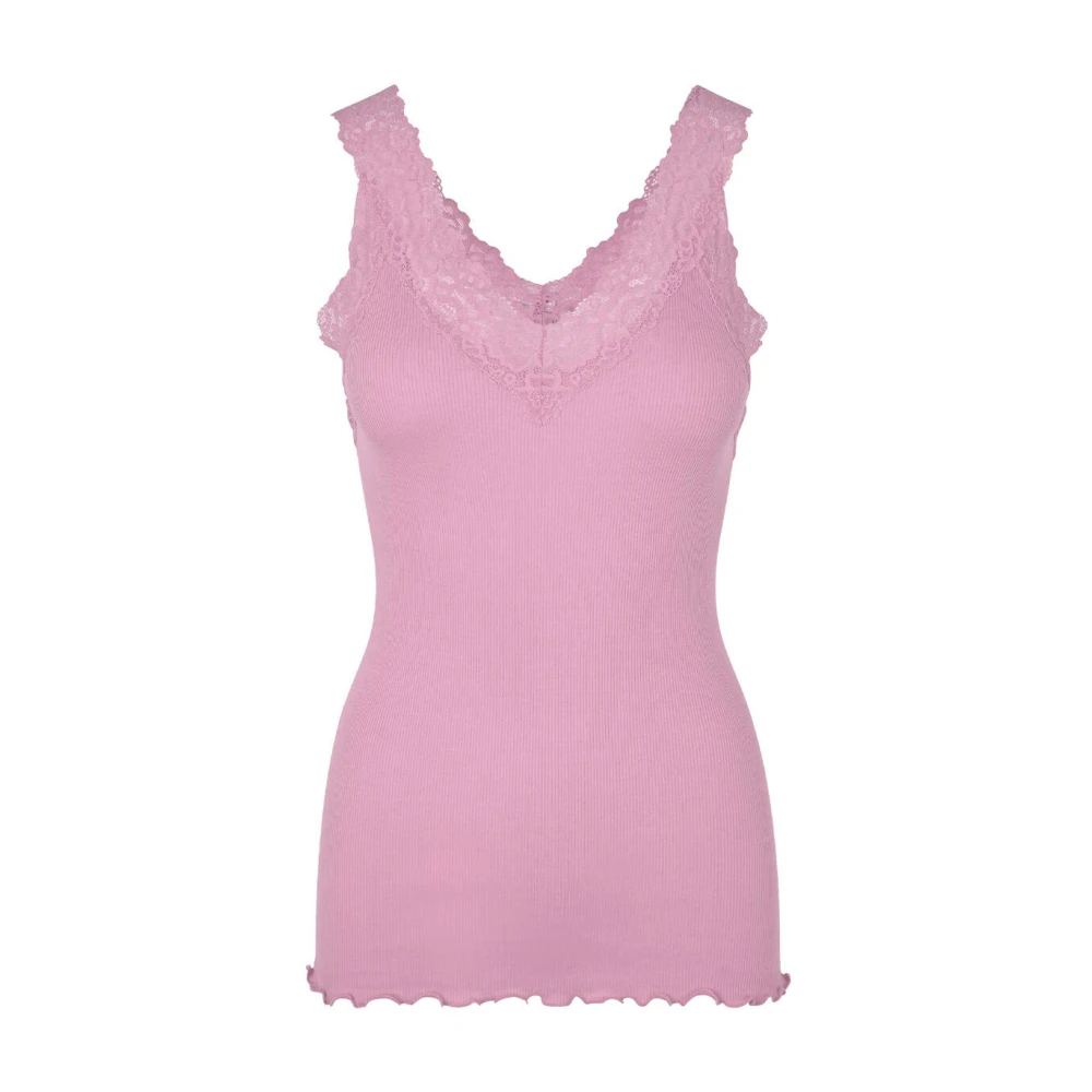 Rosemunde Mouwloze Kant Top Bernadine Stijl Pink Dames