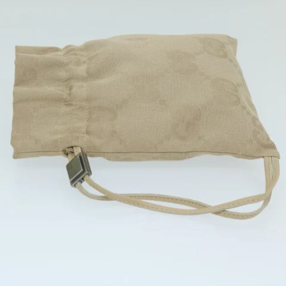 Gucci Vintage Pre-owned Canvas pouches Beige Dames
