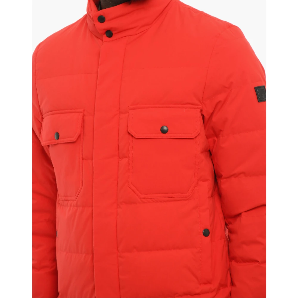 Woolrich Stag Donsjack Marine Scarlet Rits Red Heren