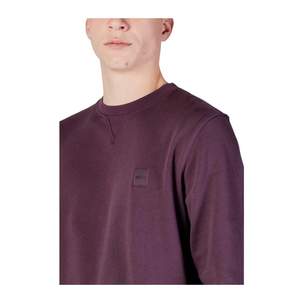 Hugo Boss Katoenen trui Purple Heren