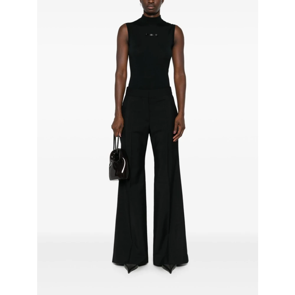 Givenchy Zwarte Metallic Logo Top Black Dames