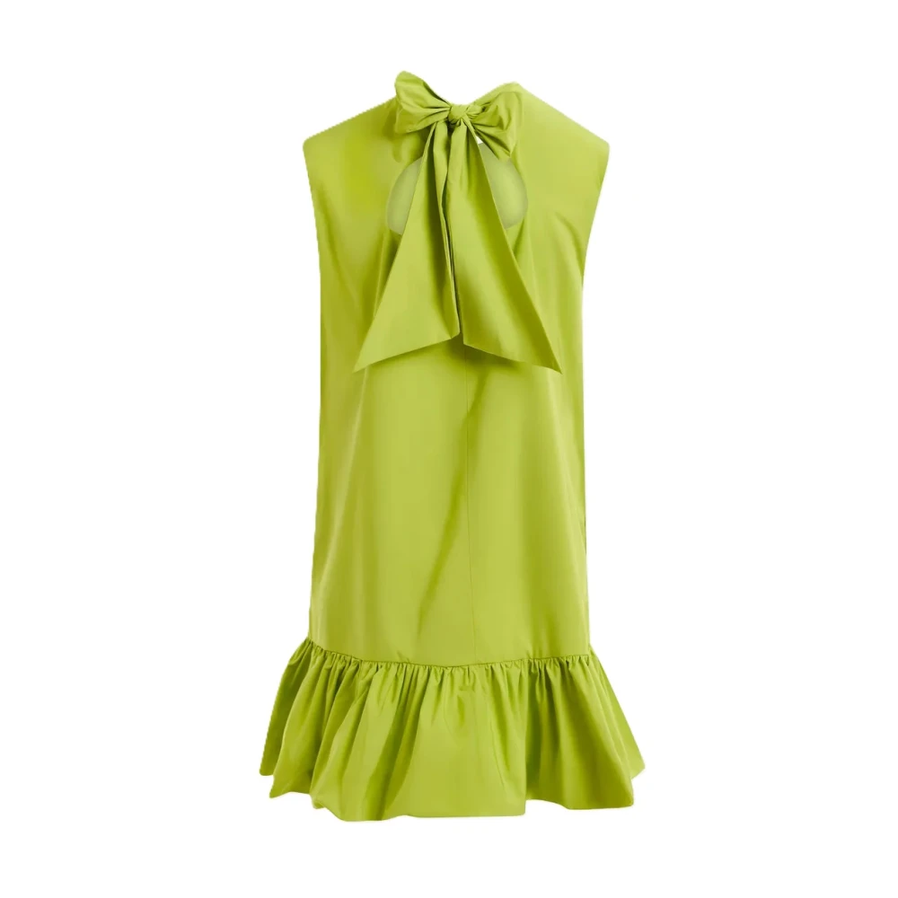 Essentiel Antwerp Ruche Mini Jurk met Gerimpelde Details Green Dames