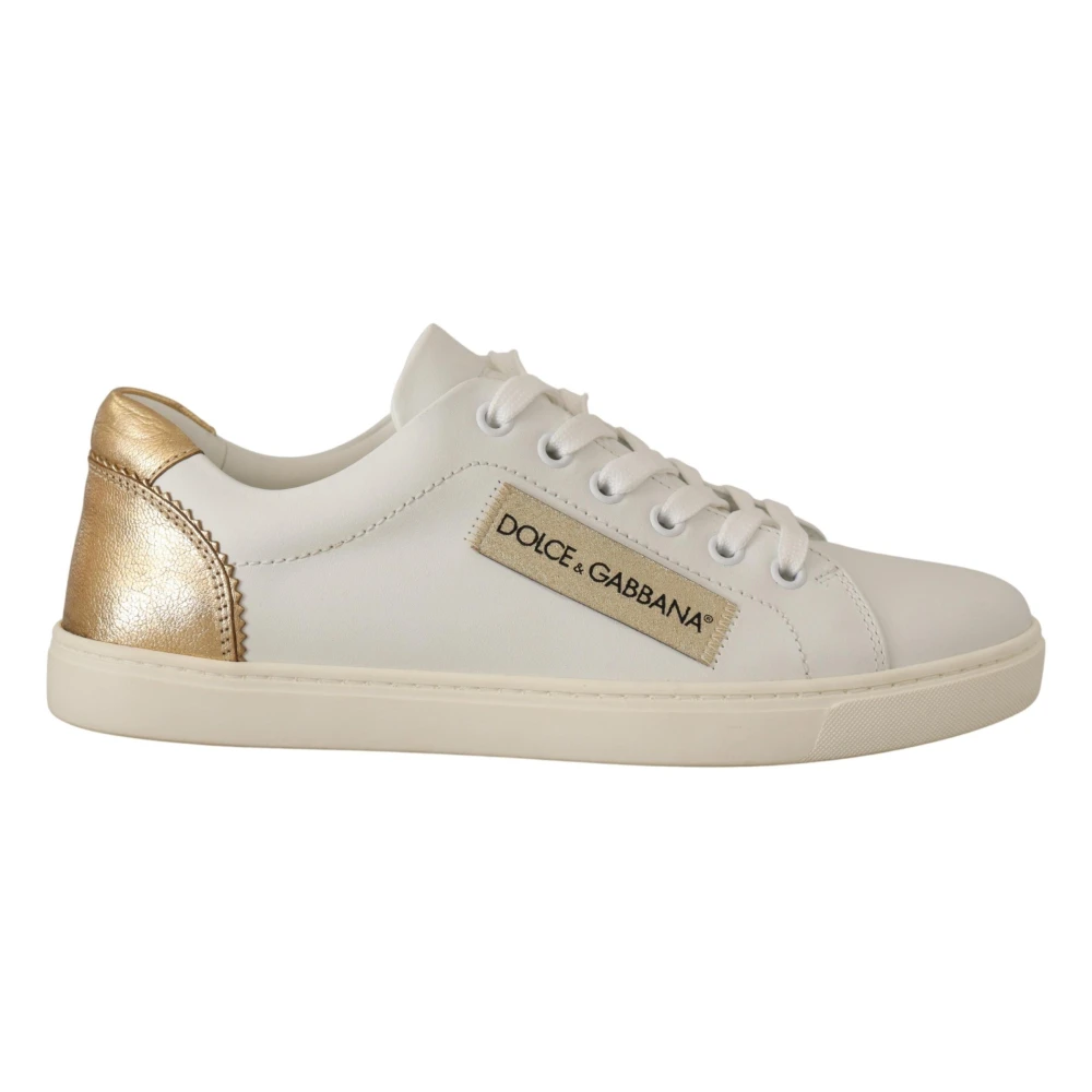 Dolce & Gabbana Multicolor White Gold Leather Low Top Trainers - Female - Sneakers - 2 Uk - Shoes