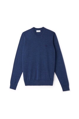 pull-bleu-col-rond-melange