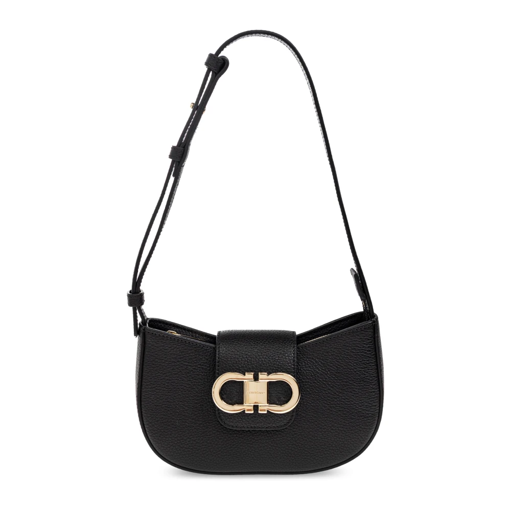 Ferragamo , Shoulder Bags, Female, Black, One Size, Leather Shoulder Bag