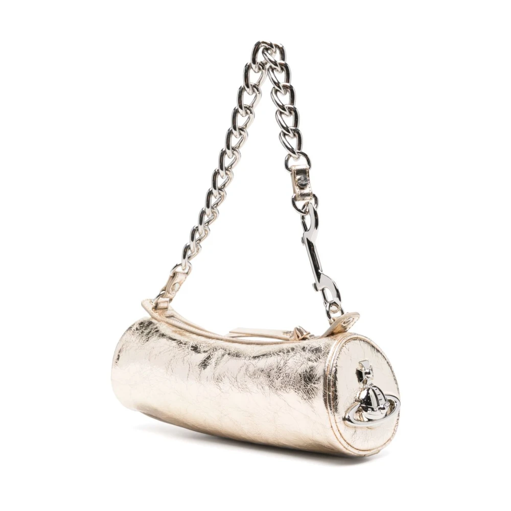 Vivienne Westwood Gouden Schoudertas met Ketting Orb Detail Yellow Dames