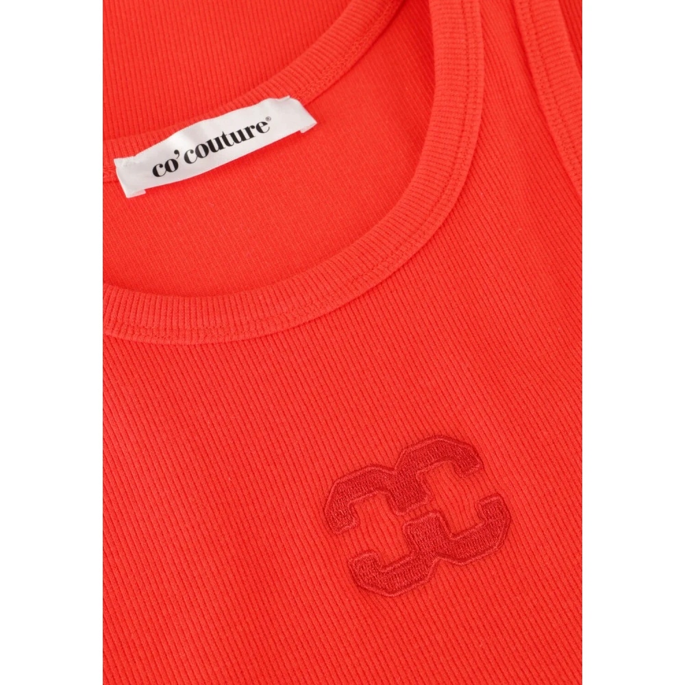 Co'Couture Rode Borduur Tank Top Red Dames