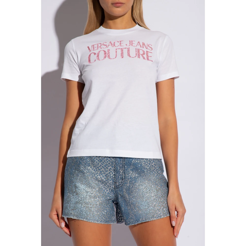 Versace Jeans Couture T-shirt met logo White Dames