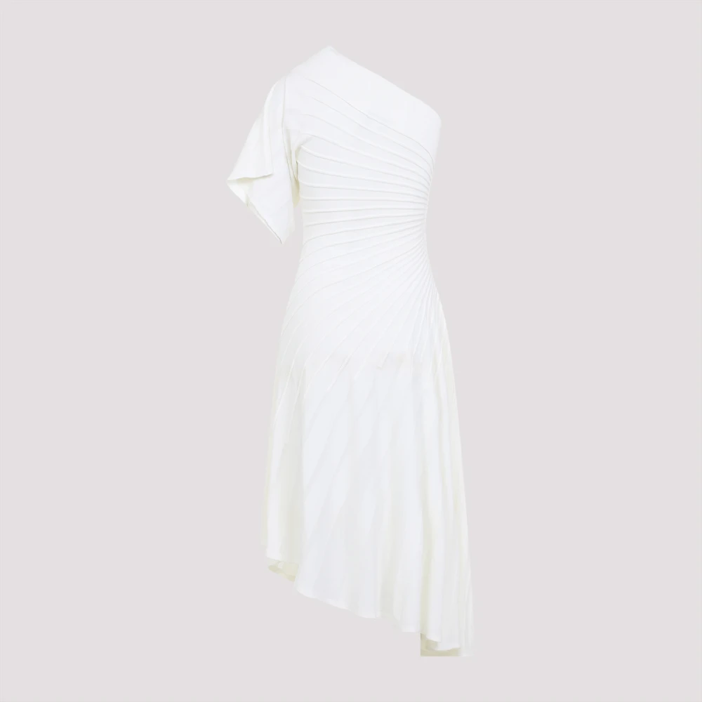 Alaïa Elegante Witte Wollen Jurk White Dames