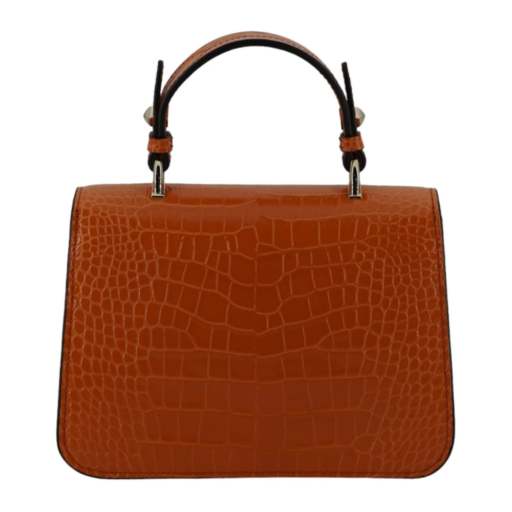 Jimmy Choo Gestempeld leren bovenhandvat schoudertas Orange Dames