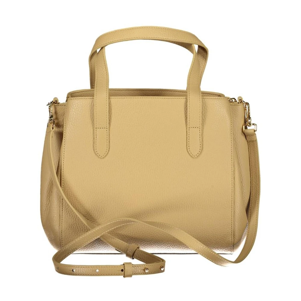 Coccinelle Beige Leren Handtas met Meerdere Compartimenten Beige Dames
