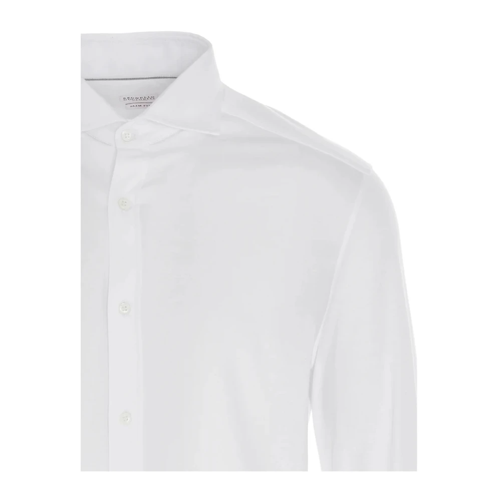 BRUNELLO CUCINELLI Overhemd met lange mouwen en knopen White Heren