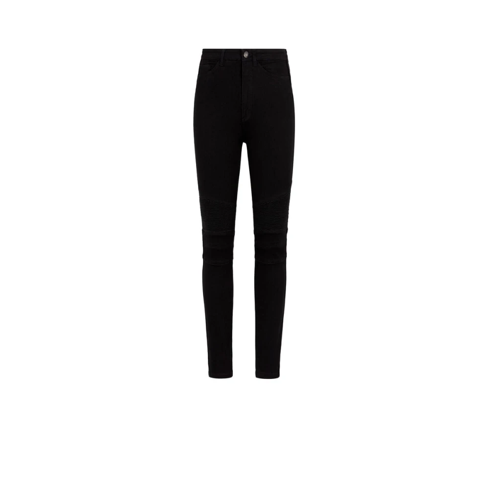 Roberto Cavalli Monogram Skinny Jeans Hoge Taille Black Dames